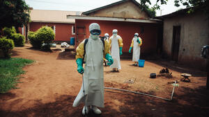 Decontamination teams are visiting the home of a patient who is being treated at the Elikya Ebola treatment centre. She has tested positive for the Bundibugyo virus.