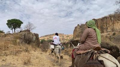 Providing Healthcare To Neglected Population - Jebel Marra MSF team on their way to Dilli village to deliver healthcare supplies. Jebel Marra Mountains, Darfur Region. Sudan