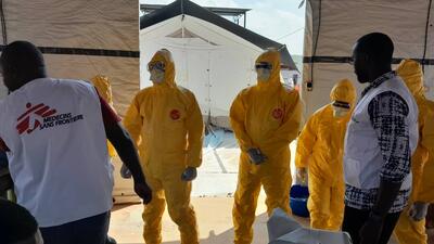 MSF Staff training on response to Ebola cases