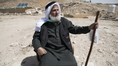 Ali Al Jabreen, a community member from Jinba, Masafer Yatta south of Hebron, Palestine, who is also a patient at MSF mobile clinic.