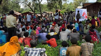 Communities waiting for medical consultations at MSF’s mobile clinic in East Wollega, Oromia Region, Ethiopia. July 2026
