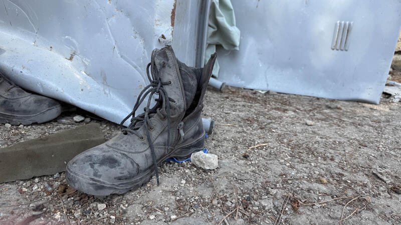 a boot lost after the strike in lebanon