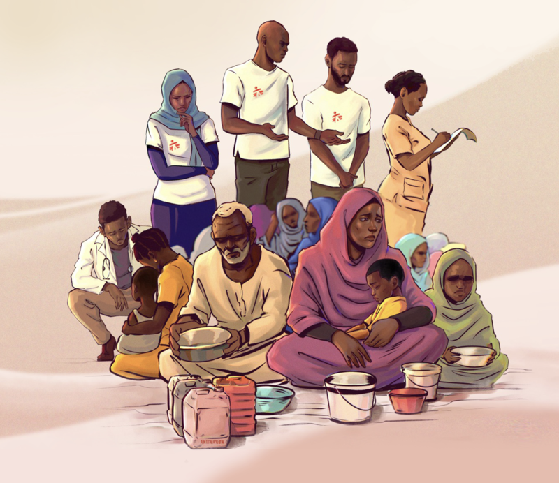 Illustration by Sudanese cartoonists from the Khartoon Magazine network.