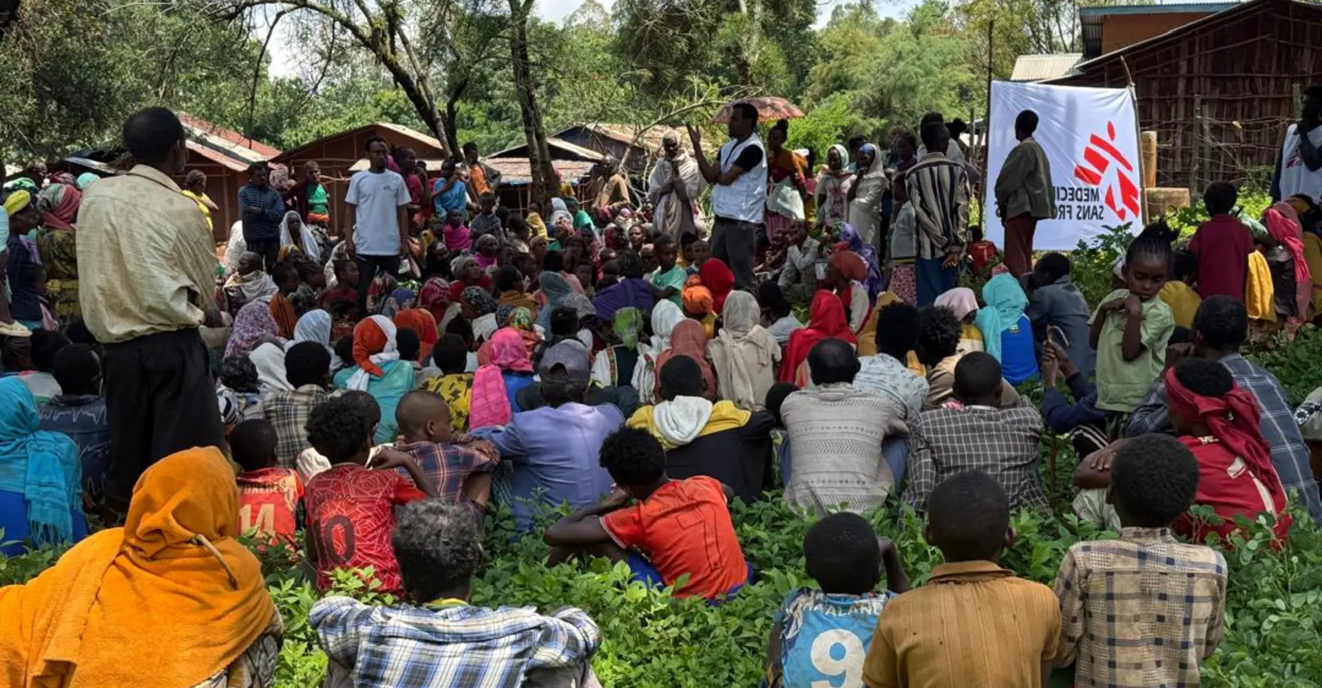 Communities waiting for medical consultations at MSF’s mobile clinic in East Wollega, Oromia Region, Ethiopia. July 2026